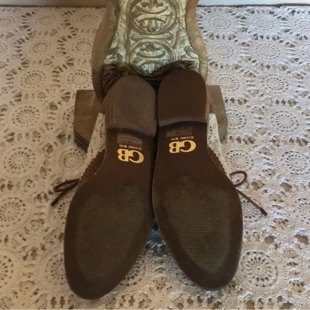 Brown and Cream Women's Lace-Up Shoes - Picture 3 of 5